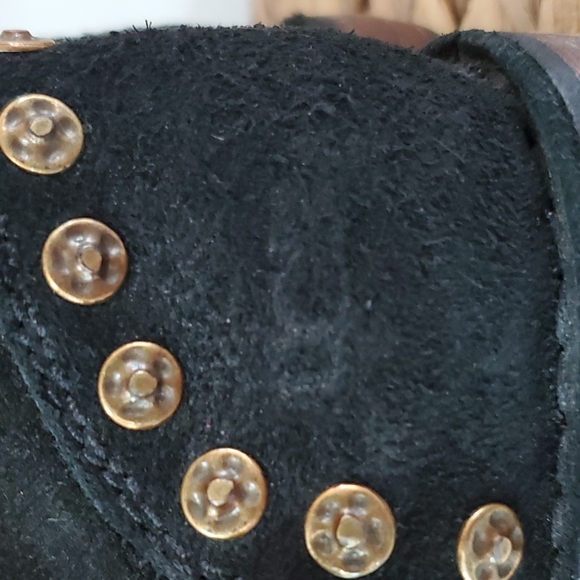 UGG suede moto boot, black, Sz 5, EUC - Picture 6 of 12